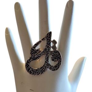 Sterling Silver Arabic Statement Ring